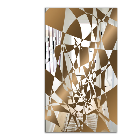 Designart Canada 35.4-in L x 23.6-in W Rectangle Copper Spruce Polished Wall Mirror