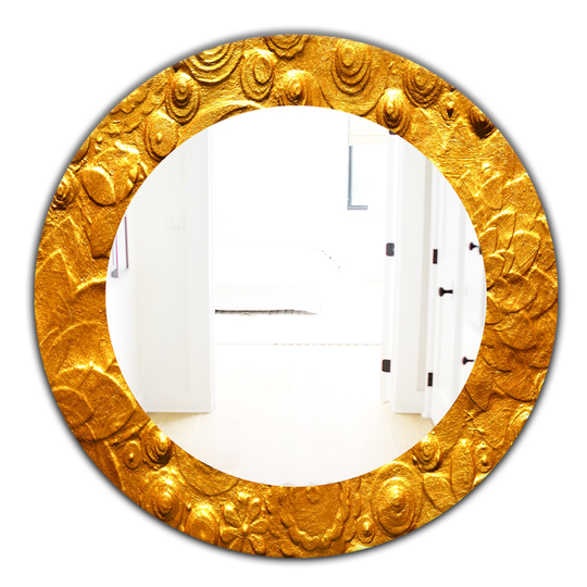 Designart Canada 24-in L x 24-in W Round Yellow Moods Polished Wall Mirror