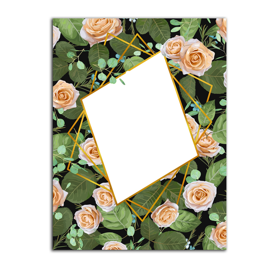 Designart Elementary Botanicals 10 Rectangular 35.4-in L x 23.6-in W Polished Country Green Wall Mounted Mirror