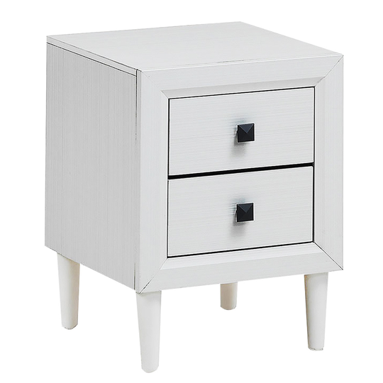 Costway 16-in x 22-in x 16-in White Rubberwood 2-Drawer Nightstand