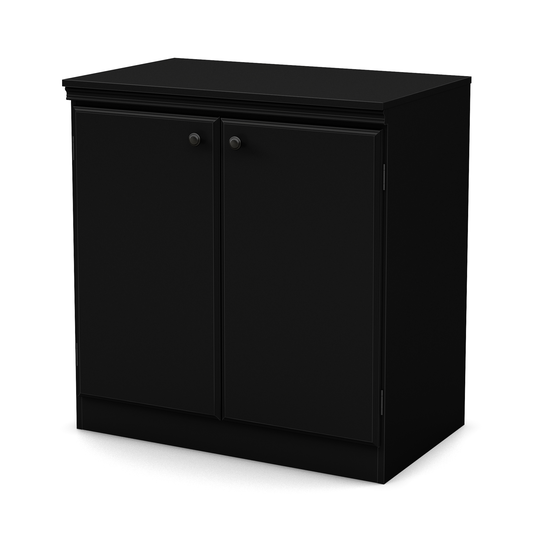 South Shore Furniture Morgan 2-Door Pure Black Small Storage Cabinet