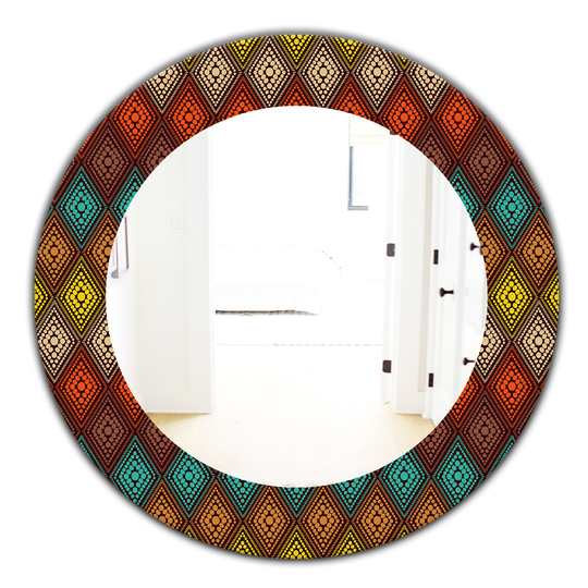 Designart 24-in x 24-in Brown Triangular Colourfields Modern Mirror
