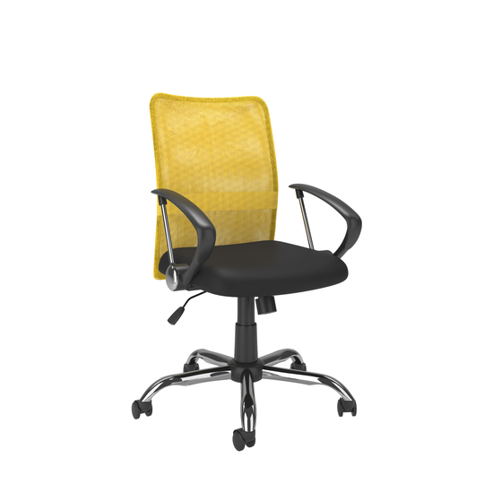 CorLiving 20.00-in x 19.00-in Contoured Yellow Mesh Back Office Chair