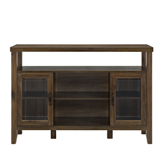 Walker Edison Rustic TV Cabinet - 52-in x 35-in - Dark Walnut