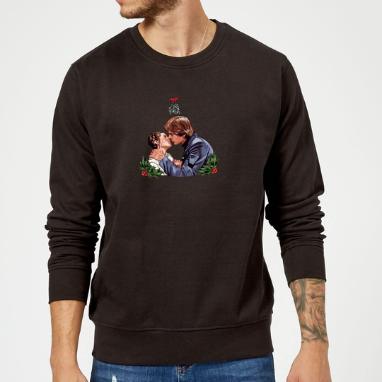Star Wars Mistletoe Kiss Black Christmas Jumper - S - Black
