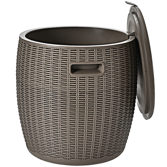 Costway 36-L Brown Patio Rattan Side Table