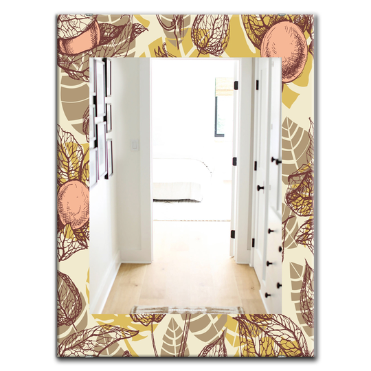 Designart Canada 35.4-in L x 23.6-in W Rectangle Vintage Physalis Drawing Polished Wall Mirror