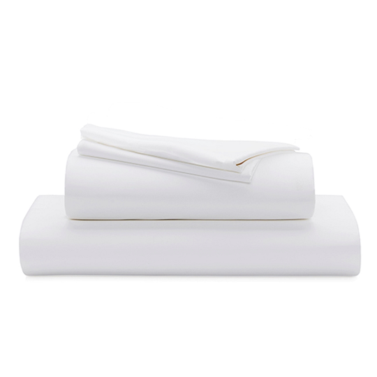 Myne Full/Queen Antibacterial White Cotton Sateen Bed Sheet Set - 4-Piece