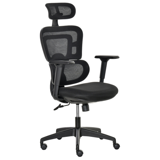 Vinsetto Black Ergonomic Adjustable Height Swivel Mesh Desk Chair