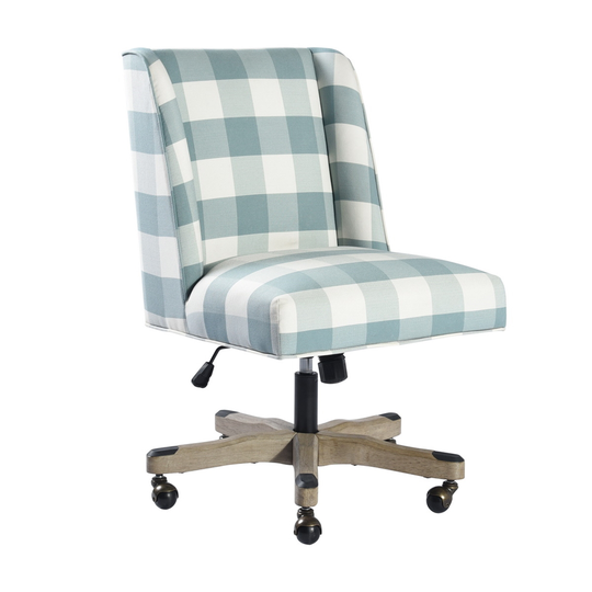 Homycasa Bormuth White and Green Contemporary Ergonomic Adjustable Height Swivel Desk Chair