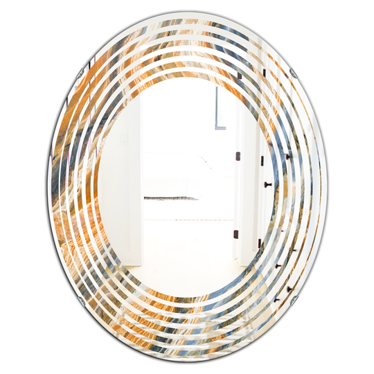 Designart Canada 31.5-in L x 23.7-in W Oval Marbled Geode Polished Wall Mirror