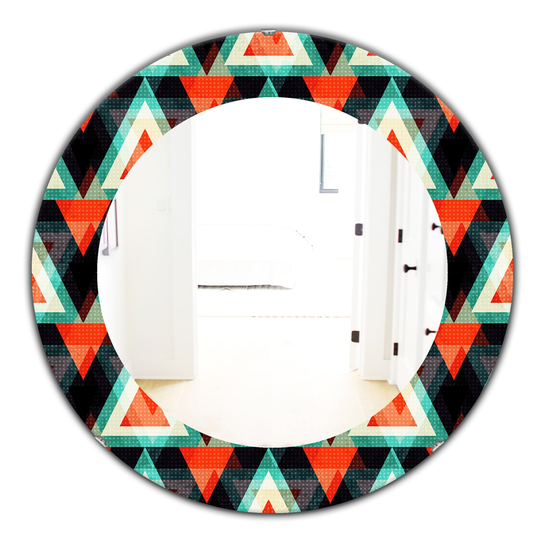 Designart 24-in x 24-in Black Coloured Polygons Modern Mirror