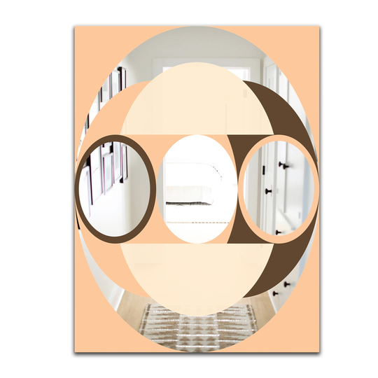 Designart Spacy Dimensions 14 Rectangular 35.4-in L x 23.6-in W Polished Mid-Century Pink Wall Mounted Mirror