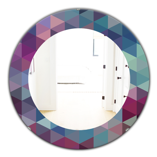 Designart 24-in x 24-in Triangular Colourfields Modern Mirror - Blue