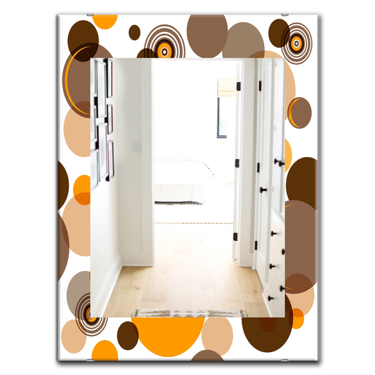 Designart Canada 35.4-in L x 23.6-in W Rectangle Circular Dance Bohemian Polished Wall Mirror