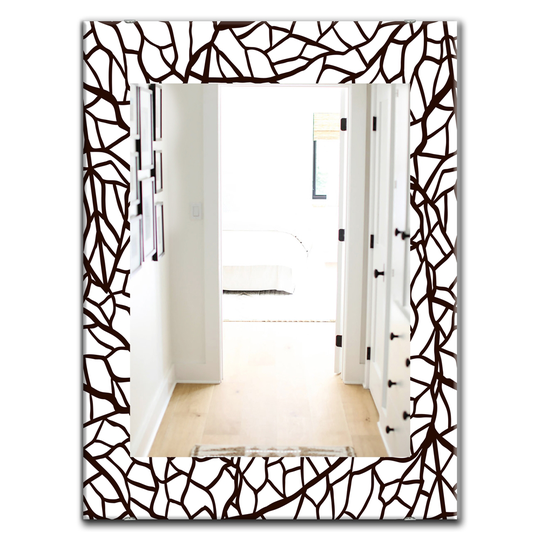 Designart Canada 35.4-in L x 23.6-in W Rectangle Brown Scandinavian Polished Wall Mirror