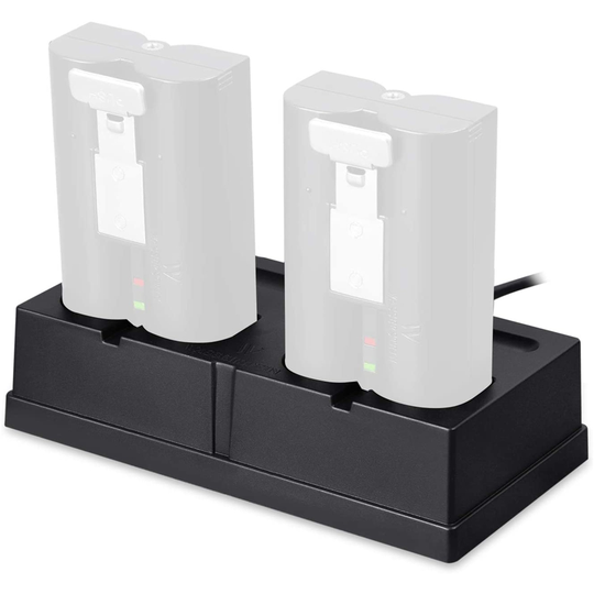 Wasserstein Black Dual Battery Charging Station for Ring Video Doorbell (1-Pack)