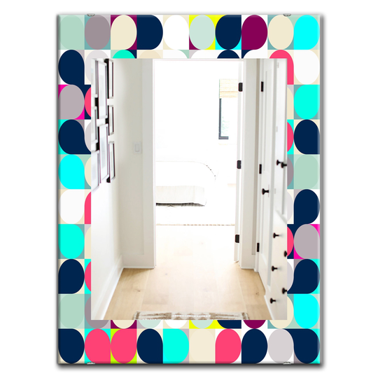 Designart Canada 35.4-in L x 23.6-in W Rectangle Circular Dance Polished Wall Mirror