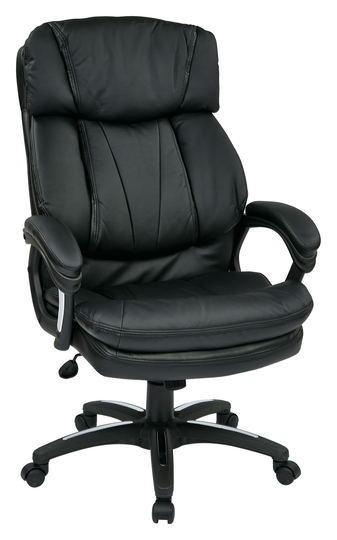 Work Smartâ„¢ 22.00-in x 23.00-in Black Faux Leather Chair