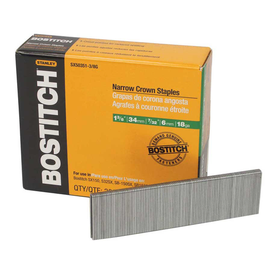 Bostitch 1-3/8" 18-Gauge 7/32" Narrow Crown Finish Staple