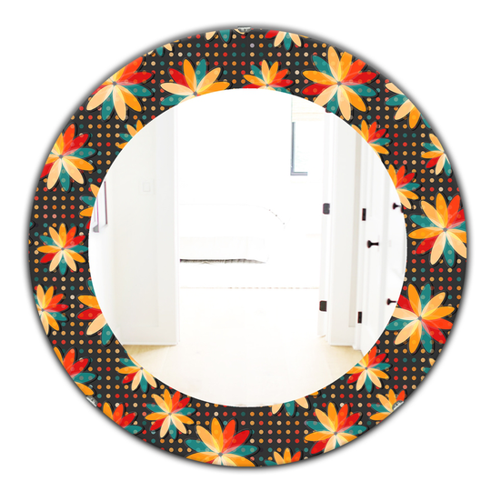 Designart 24-in x 24-in Black Obsidian Bloom Bohemian/Eclectic Mirror