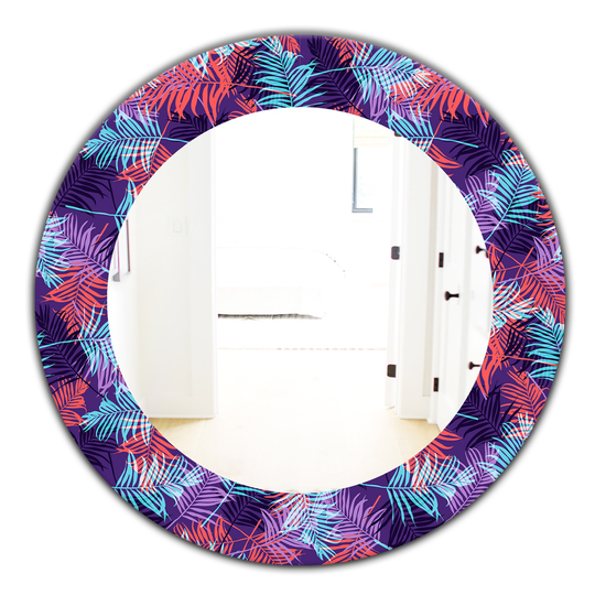Designart 24-in x 24-in Blue Tropical Mood Blue Bohemian and Eclectic Mirror