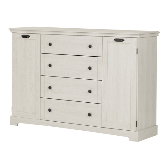 South Shore Furniture Lilak 4-Drawer Dresser with Doors - Winter Oak