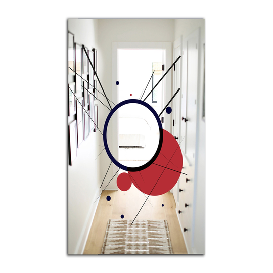 Designart Canada 35.4-in L x 23.6-in W Red Rectangle Polished Wall Mirror