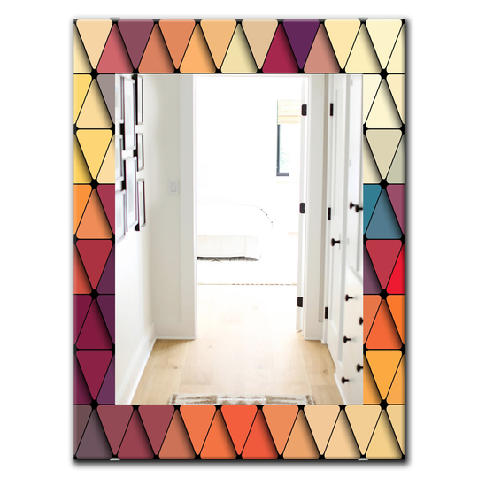Designart Canada 23.6-in W x 35.4-in L Rectangle Triangular Colourfields Modern Polished Wall Mirror