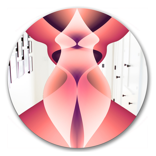 Designart Canada 24-in L x 24-in W Pink Round Nebulous Waves Polished Wall Mirror