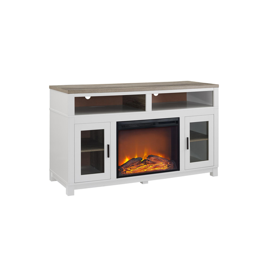 Ameriwood Home Carver Fireplace with TV Cabinet - For TVs up to 60" - White