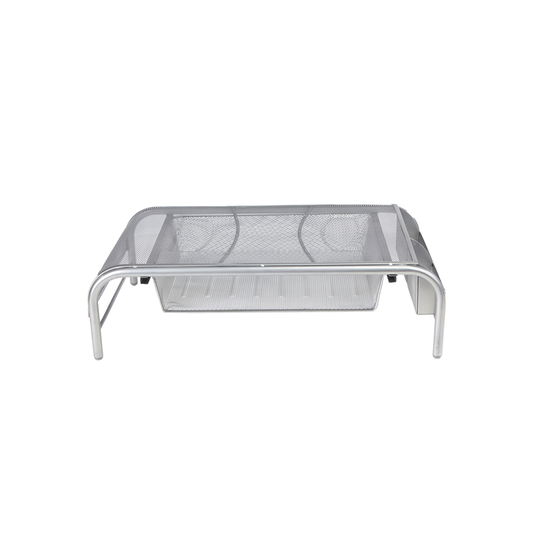 Mind Reader 20-in Silver Traditional Adjustable Monitor Stand with 1-Drawer