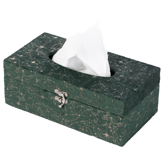 Vintiquewise Velvet Tissue Box Cover in Green