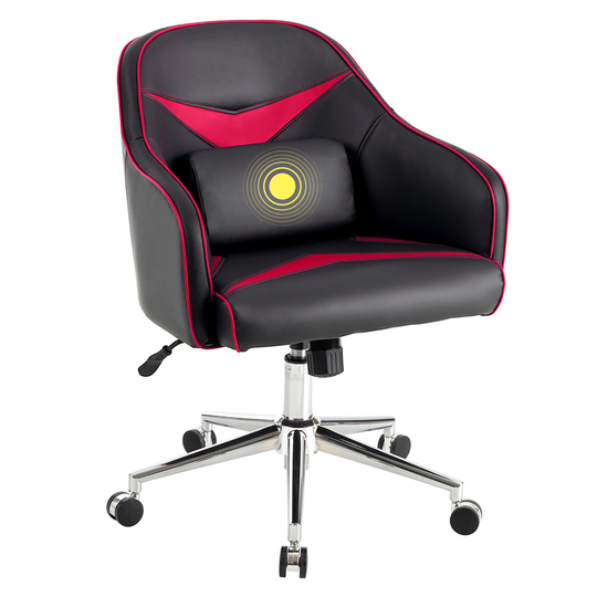 Costway Red/Black Contemporary Ergonomic Adjustable Height Swivel Task Chair