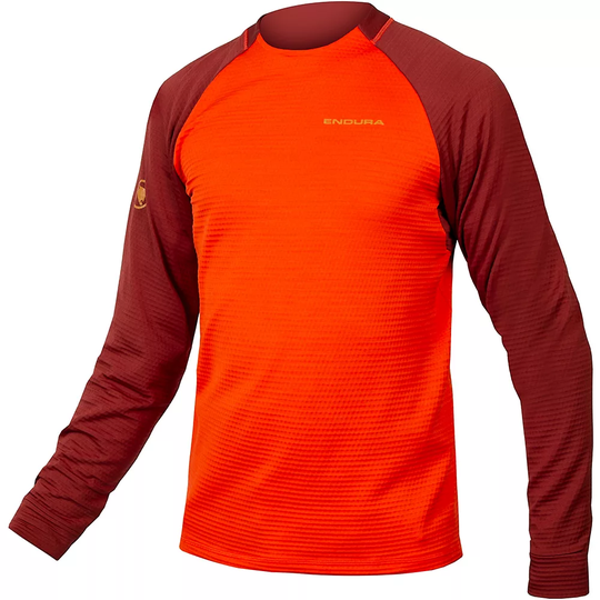 Endura Singletrack Fleece MTB Jersey - XXL} - Paprika