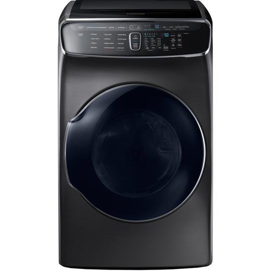 Samsung 7.5-cu ft Electric Steam Dryer with Flex Wash (Black Stainless) ENERGY STAR