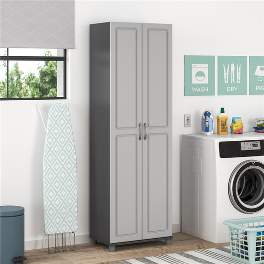 System Build Kendall Utility Storage Cabinet - 15.38-in x 15.69-in x 74.31-in - Gray