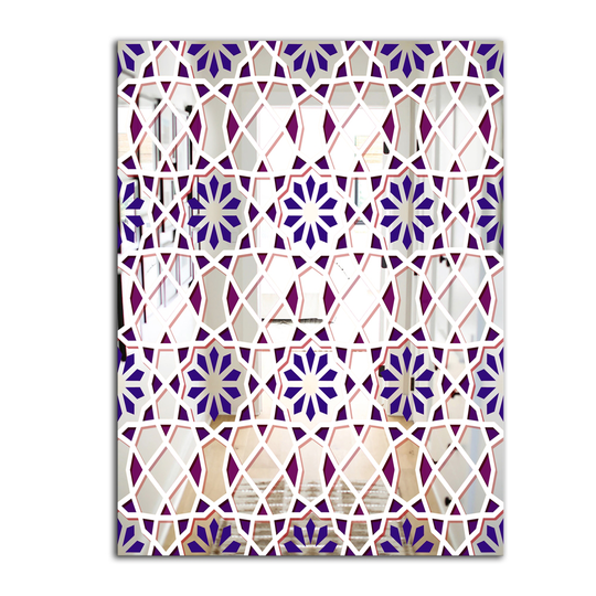 Designart Tiles Rectangular 35.4-in L x 23.6-in W Polished Mid-Century Purple Wall Mounted Mirror