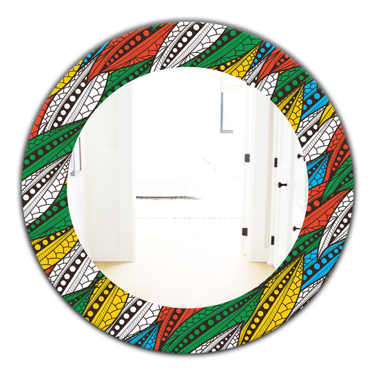 Designart 24-in x 24-in Multi-Colour Bright Seamless Abstract Pattern Mirror