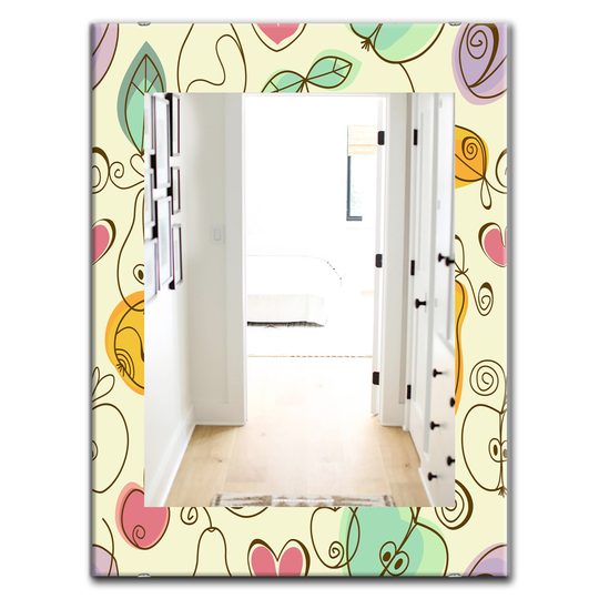 Designart Canada 35.4-in L x 23.6-in W Rectangle Apples Pears and Cherries Polished Wall Mirror