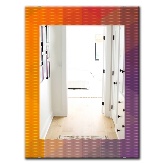 Designart Canada 35.4-in L x 23.6-in W Rectangle Dotted Geometry Polished Wall Mirror