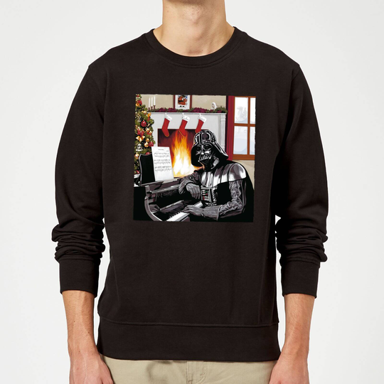 Star Wars Darth Vader Piano Player Black Christmas Jumper - S