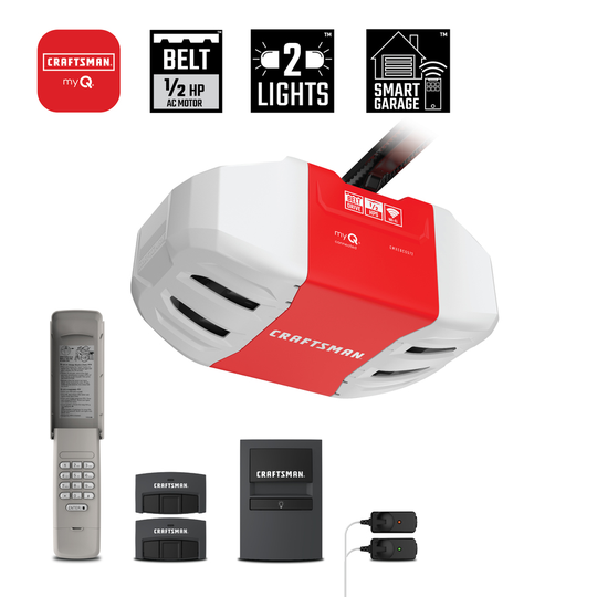 CRAFTSMAN 0.5-HP myQ Craftsman Belt Drive Garage Door Opener