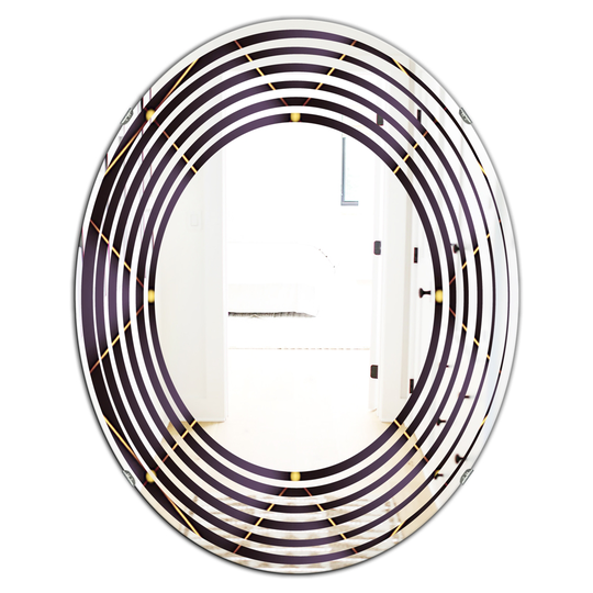 Designart 31.5-in Quilted Pattern Modern Oval Mirror in Purple