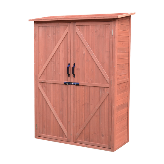 Leisure Season Compartments Storage Cabinet - 49" x 64" - Cedar - Brown