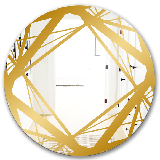 Designart Canada 24-in W x 24-in L Gold Round Polished Wall Mirror