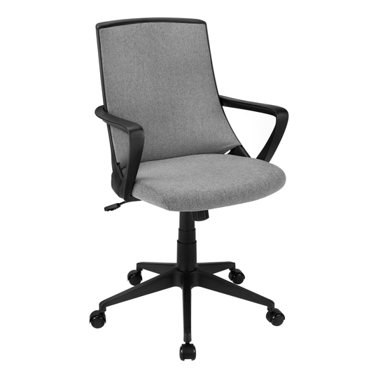 Monarch Specialties 1 Black/Dark Grey Contemporary Adjustable Height Swivel Desk Chair