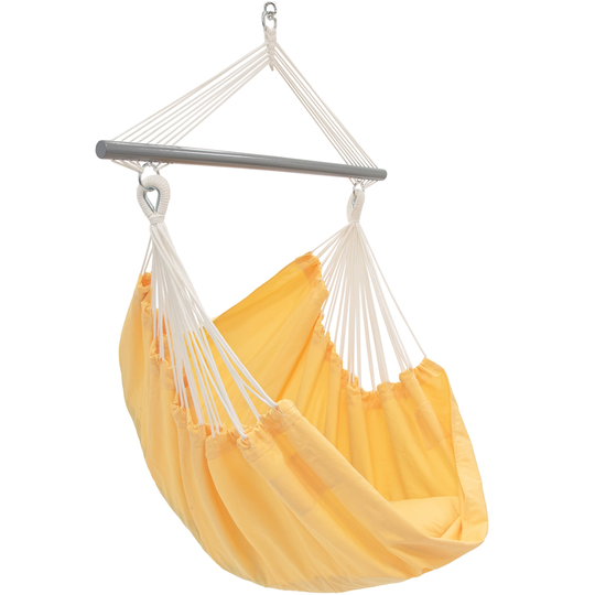 Vivere Yellow Polyester Hammock Chair with Pillows and Built-In Pockets