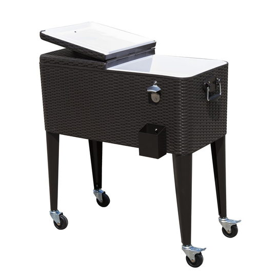 Outsunny 80-Quarts Stainless Steel Rolling Cooler Cart