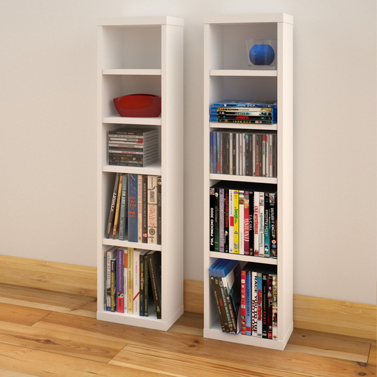 Nexera Liber-T White CD/DVD Tower (Set of 2)
